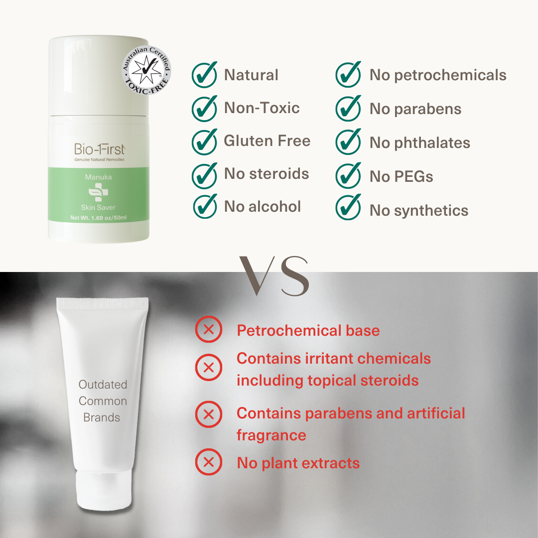 Bio-First's skin remedies: Calming, hydrating, and nourishing.